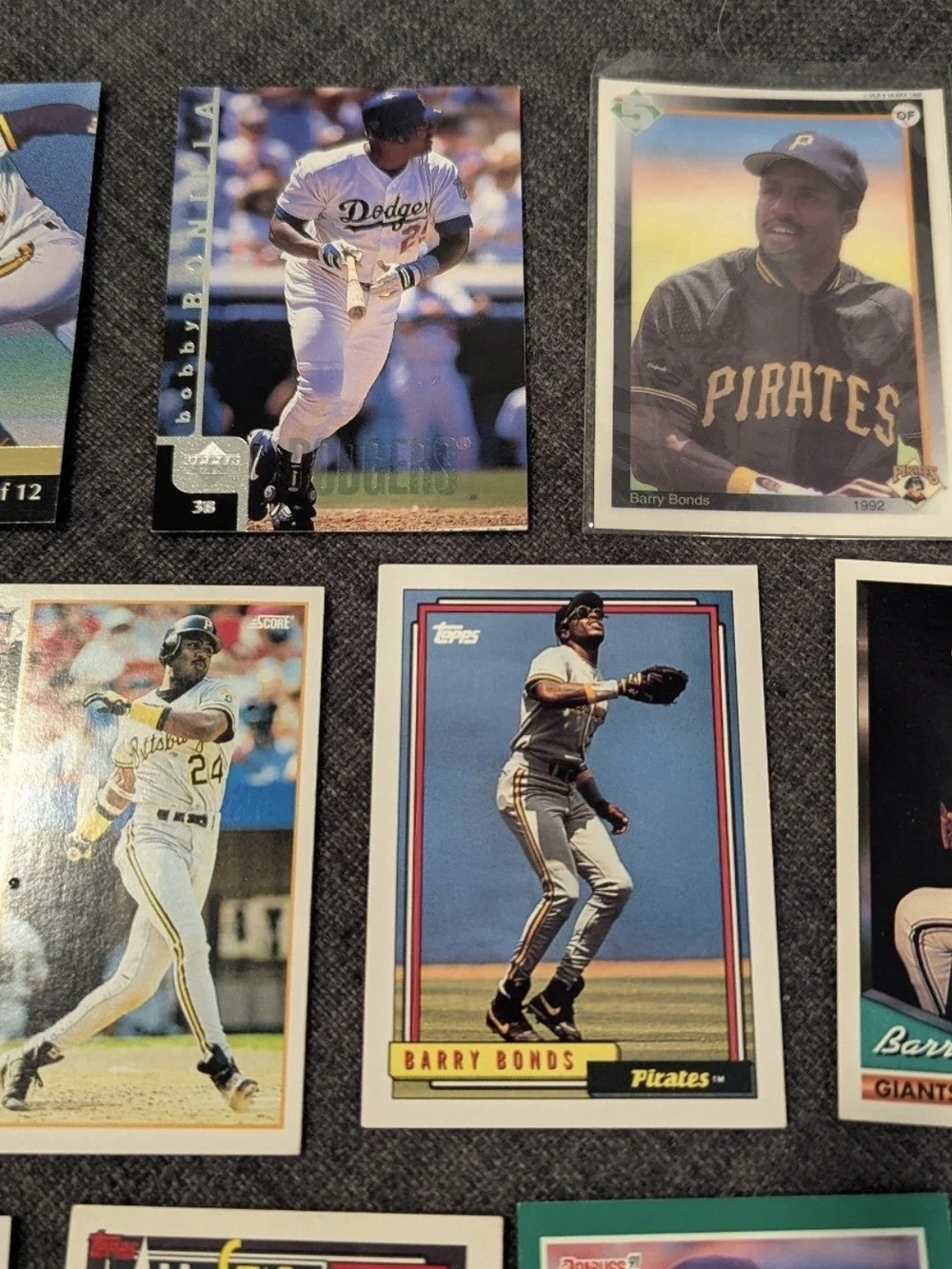 Barry Bonds 1990s Insert 19 Card Lot Team Pinnacle Topps Gold Pirates Giants